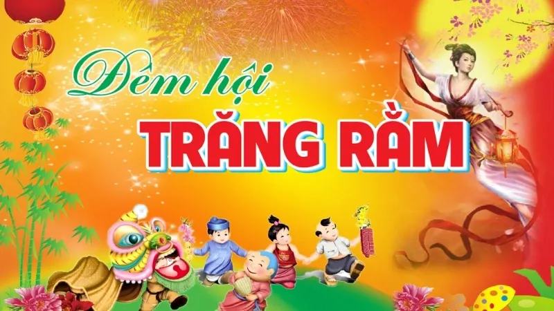 trang trí bảng trung thu 3