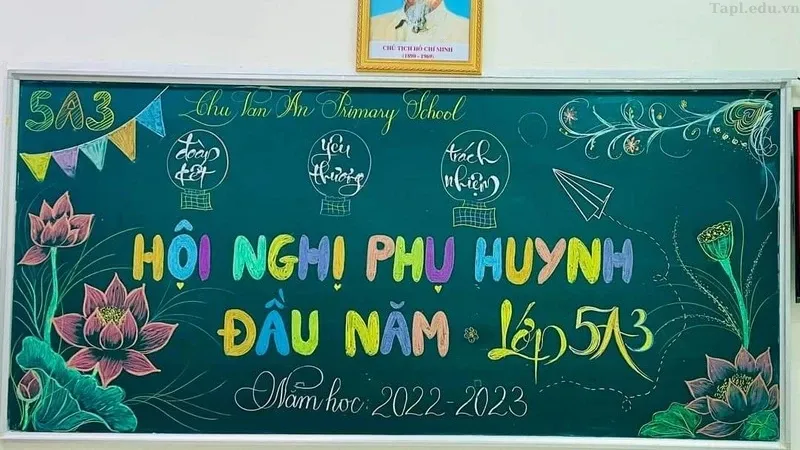 mẫu trang trí bảng họp phụ huynh 5