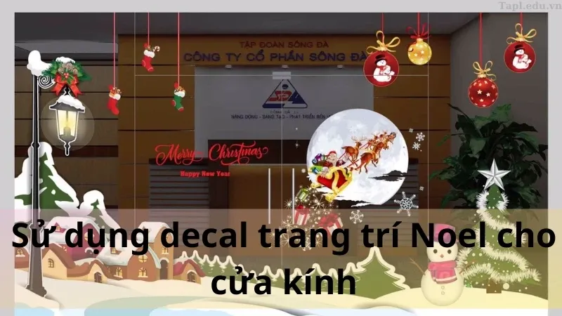 trang trí noel cửa kính 1