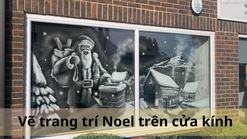 trang trí noel cửa kính 2