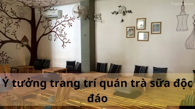 trang trí quán trà sữa 3