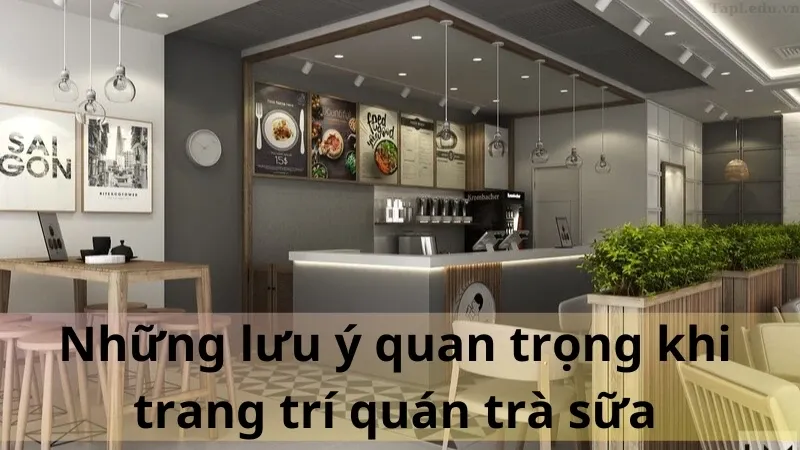 trang trí quán trà sữa 4