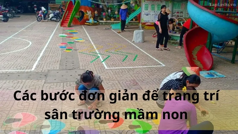 trang trí sân trường mầm non đẹp 3