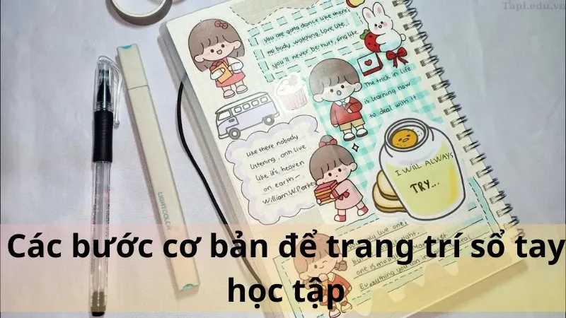 trang trí sổ tay học tập 2