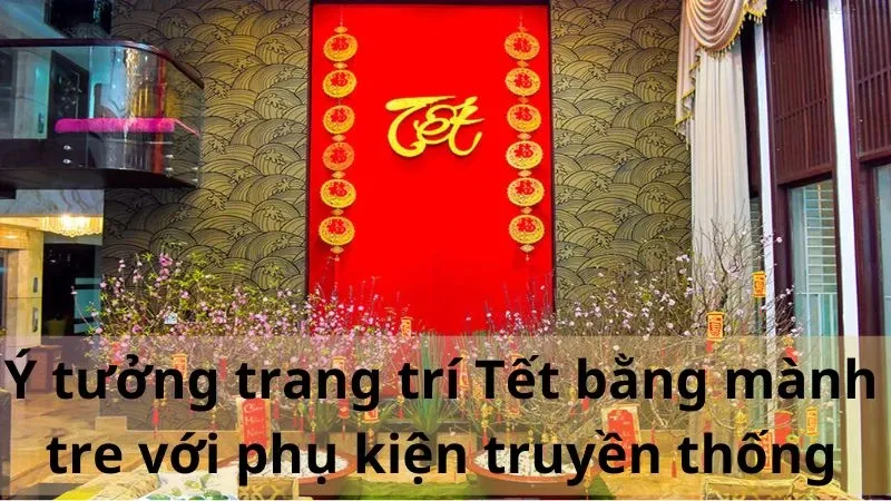 trang trí tết bằng mành tre 4