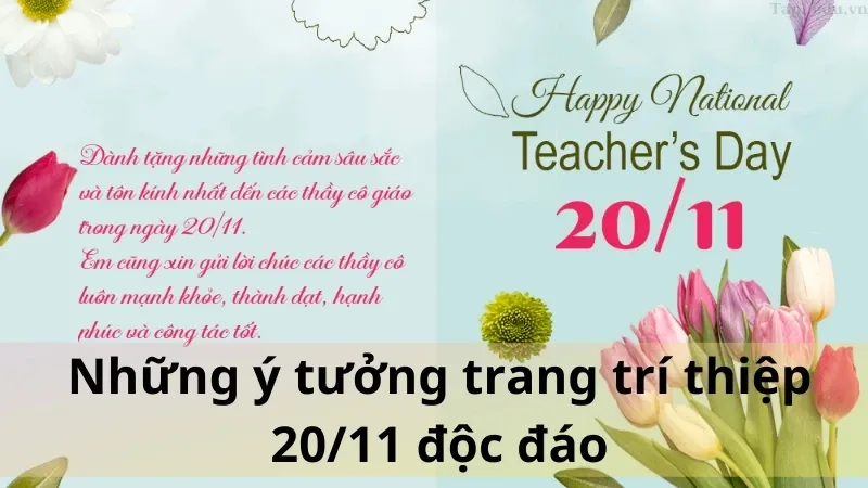 trang trí thiệp 20/11 2