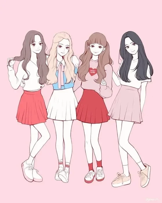 Hình ảnh cặp đôi yêu nhau chất anime mang nét lãng mạn và cá tính
