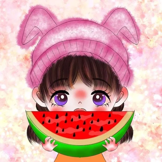 Ảnh nền dưa hấu cute đầy màu sắc cho không gian thêm vui vẻ
