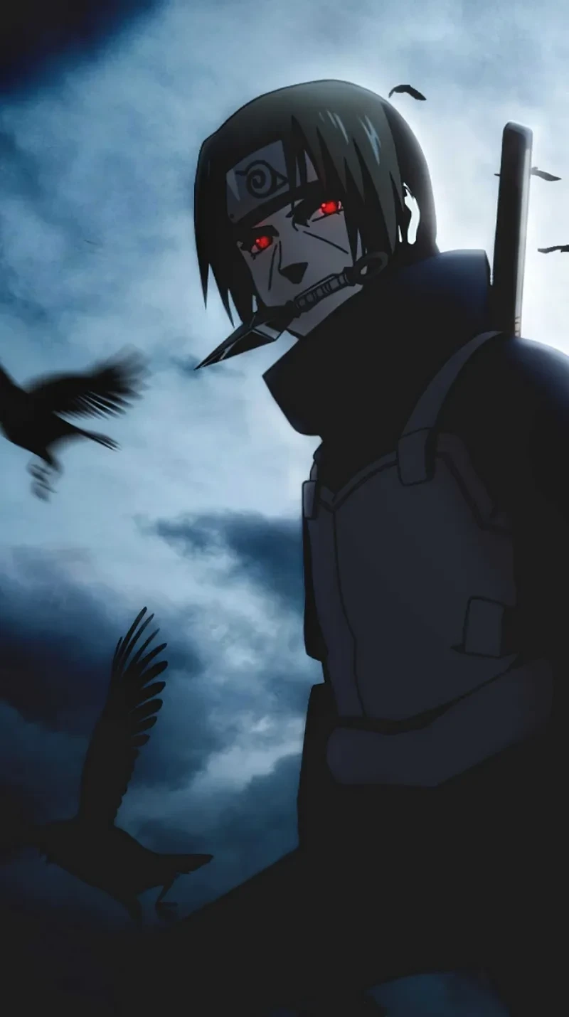 Hình ảnh của Itachi thể hiện sức mạnh và nỗi đau trong lòng