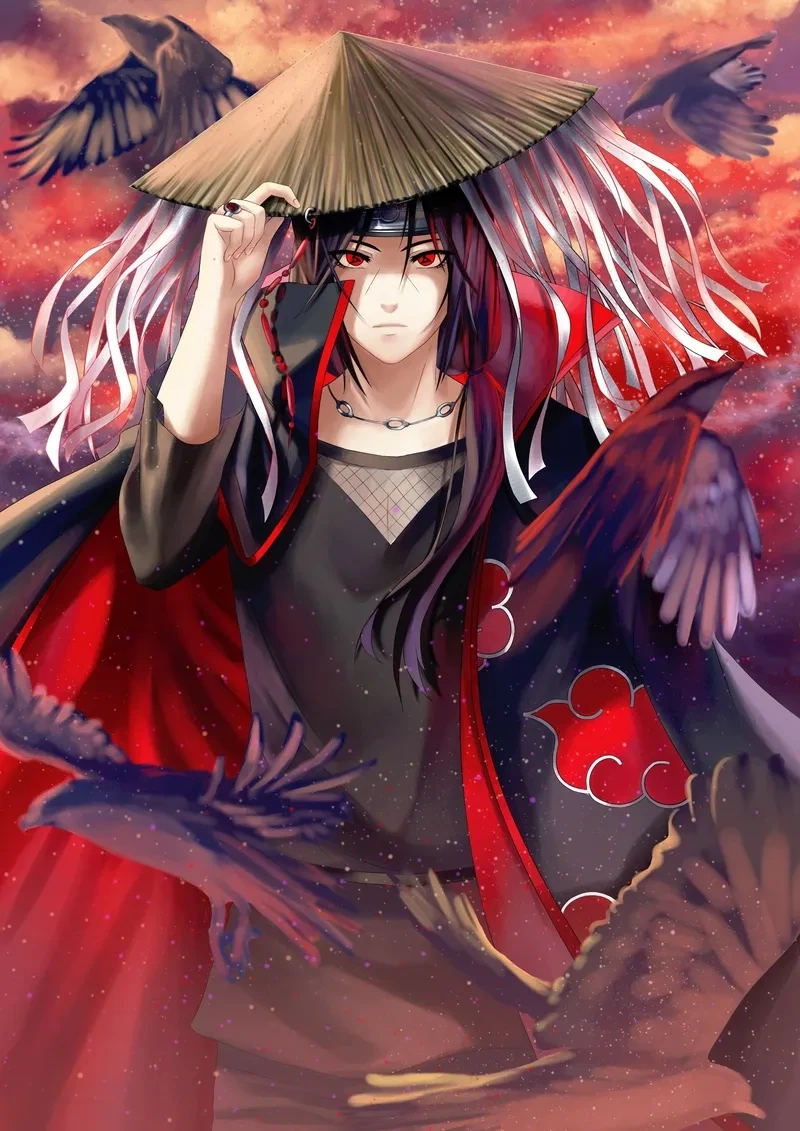 Hình của Itachi tạo không gian đầy sức mạnh và cuốn hút