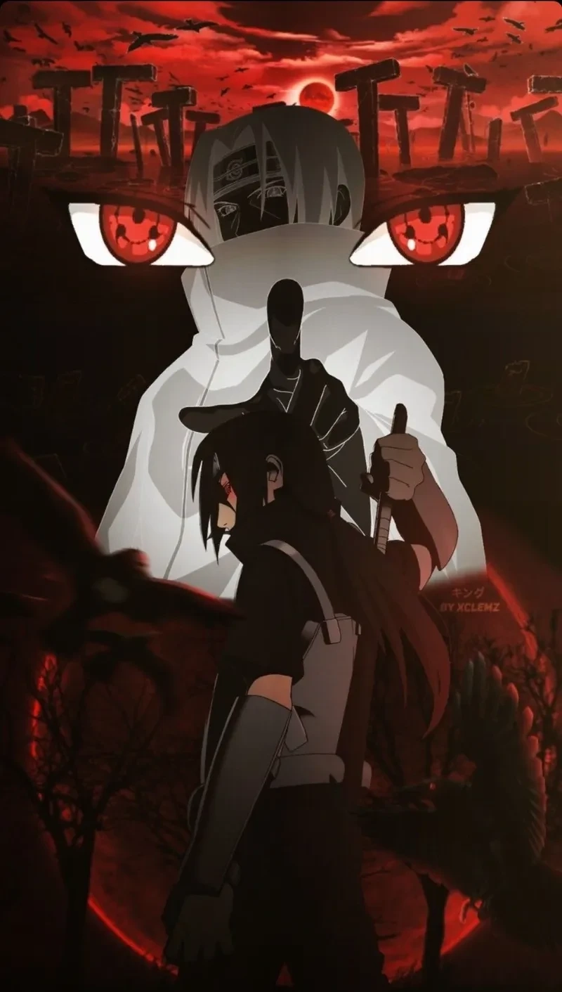 Ảnh Itachi Sharingan với đôi mắt đặc biệt và đầy quyền lực