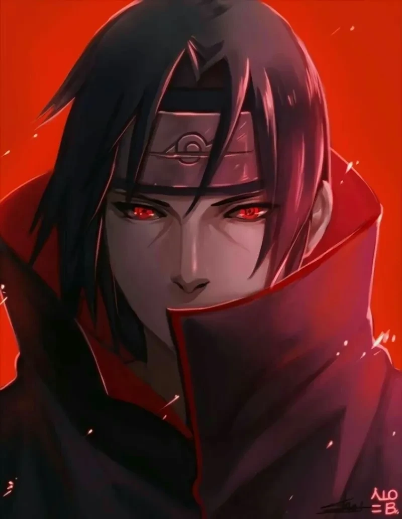 Ảnh Itachi buồn thể hiện sự cô đơn và nỗi đau trong lòng