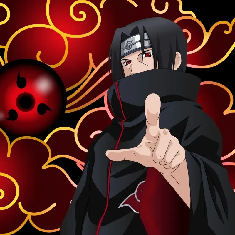 Hình ảnh Itachi Sharingan thể hiện sức mạnh và đôi mắt đặc biệt