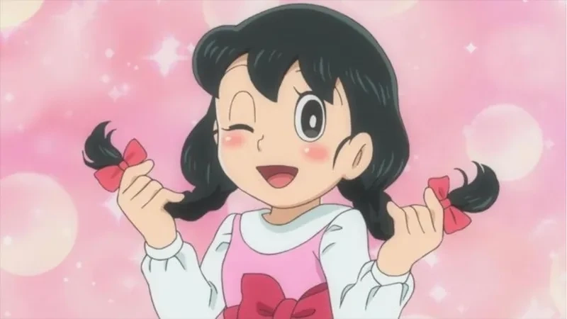 Hình ảnh Nobita và Xuka thể hiện sự dễ thương và ngọt ngào