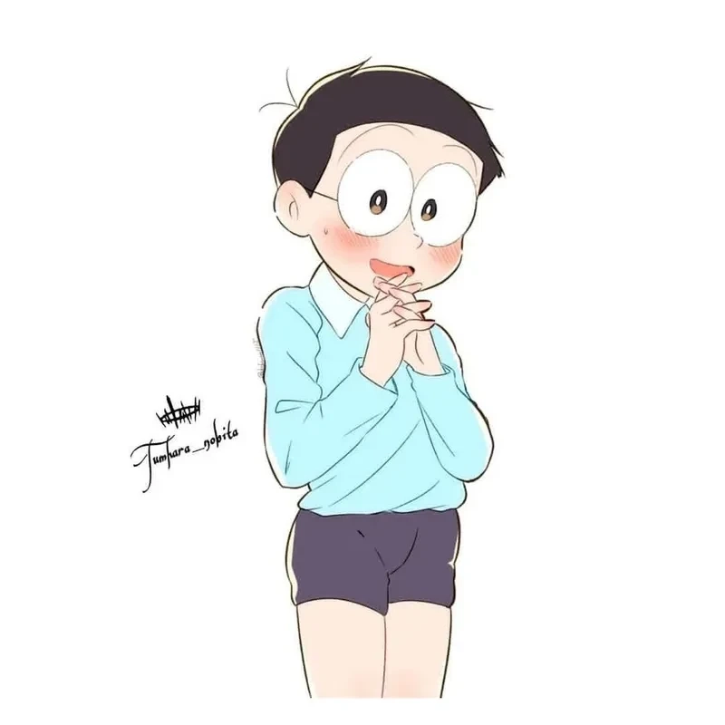 Vẽ Nobita cute tạo không gian sinh động và vui tươi