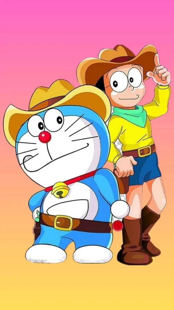 Hình ảnh Doraemon và Nobita ngầu tạo không gian mạnh mẽ