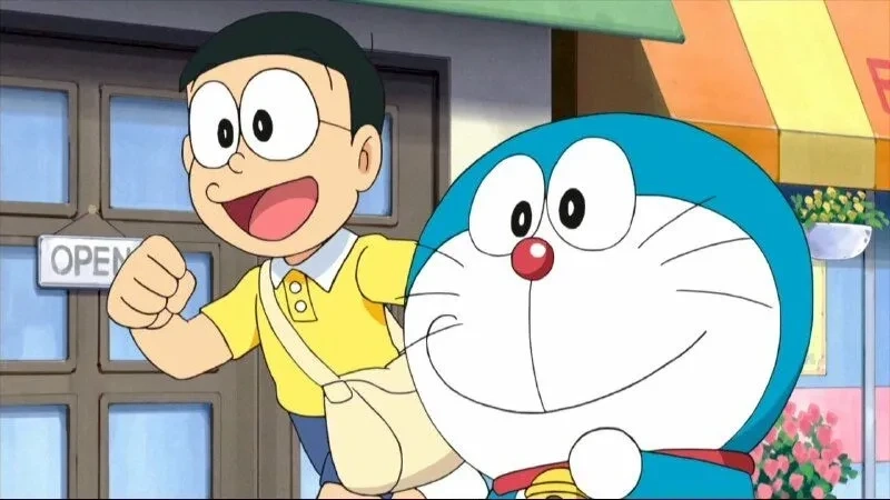 Doraemon và Nobita cute tạo không gian dễ thương và vui nhộn