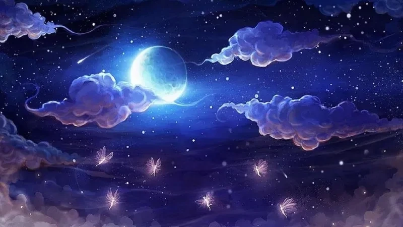 Hình nền bầu trời đêm buồn mang lại không khí u sầu và trầm lắng