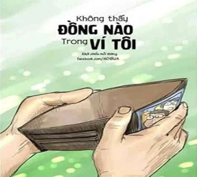 Ví hết tiền meme châm biếm ngộ nghĩnh về tài chính cá nhân