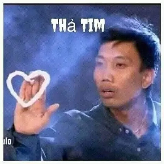 Ảnh meme thả tim hài hước với hình ảnh đáng yêu