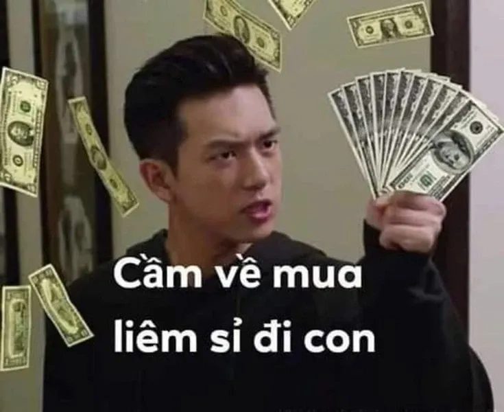 Ảnh meme xin tiền ngộ nghĩnh với biểu cảm hài hước đáng yêu