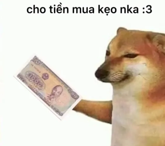 Ảnh meme cho tiền hài hước với các biểu cảm sáng tạo thú vị