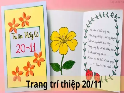 Cách trang trí thiệp 20/11 vô cùng đơn giản, đẹp mắt để tri ân thầy cô