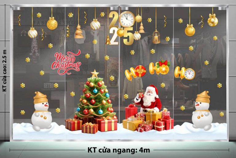 Bán Decal Trang Trí Noel 2026: Hô Biến Không Gian Đón Giáng Sinh Rực Rỡ