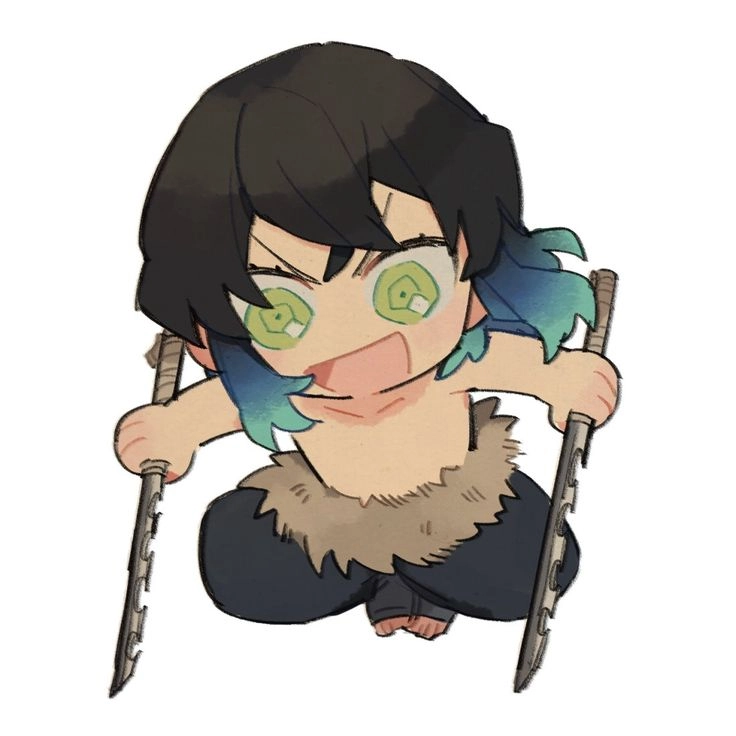 Demon Slayer Inosuke chibi trong khoảnh khắc vui nhộn