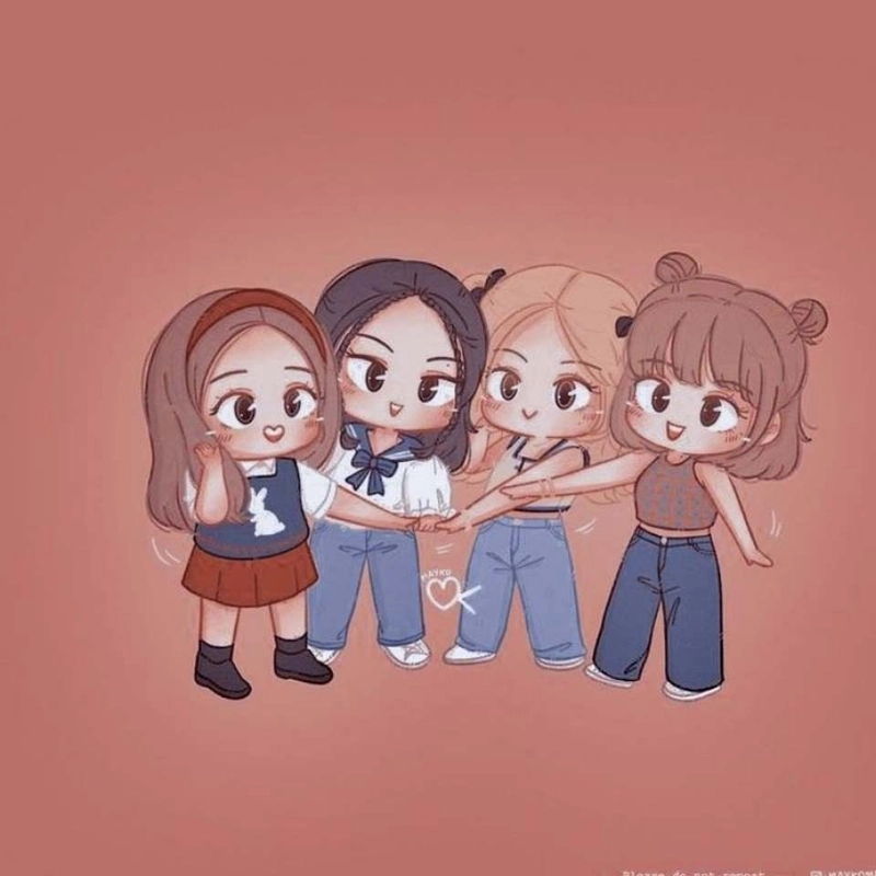 Ảnh blackpink chibi lôi cuốn và tươi sáng