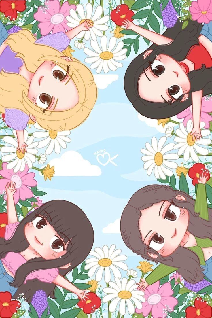 Hình nền cute Blackpink chibi cho điện thoại