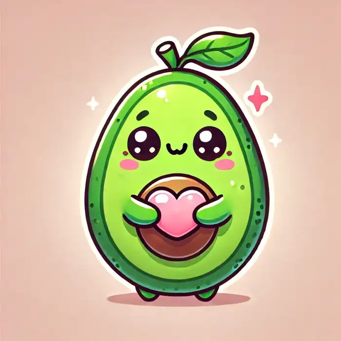 Vẽ trái bơ chibi đơn giản nhưng cực kỳ đáng yêu