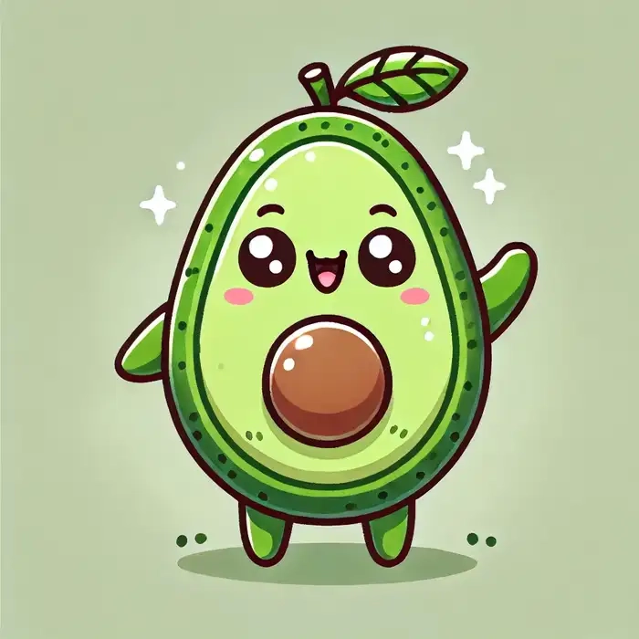 Vẽ quả bơ chibi ngộ nghĩnh, cực kỳ dễ thương