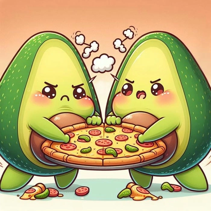 Quả bơ hoạt hình cute, thể hiện sự dễ thương vô cùng