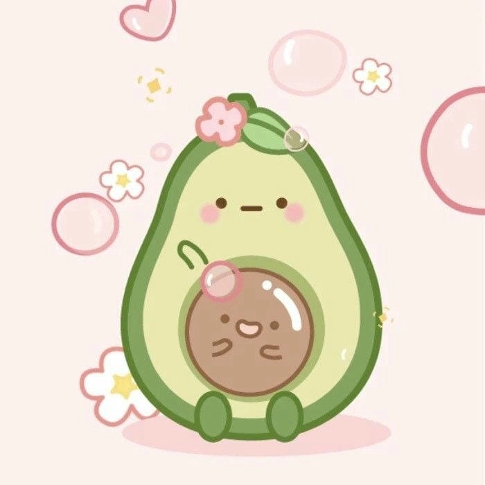 Vẽ quả bơ chibi cute, cực kỳ dễ thương và sinh động