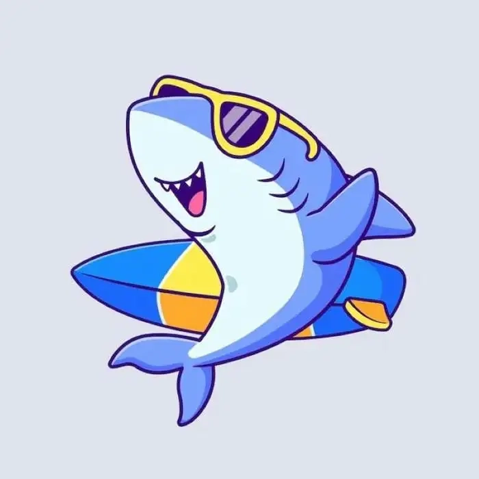 Sticker cute hình cá mập chibi làm cho mọi không gian thêm sinh động