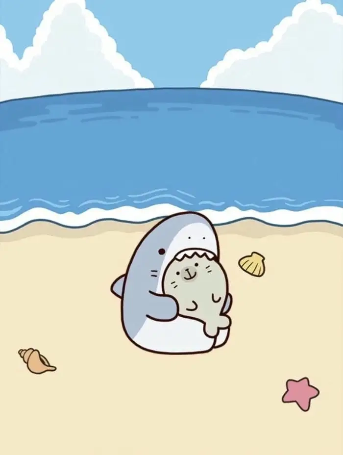 Hình cá chibi tạo nên phong cách dễ thương và thú vị
