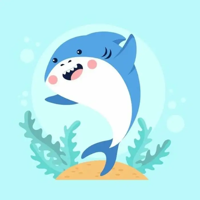 Ảnh cá mập chibi cute mang lại nét đáng yêu cho bộ sưu tập hình ảnh của bạn