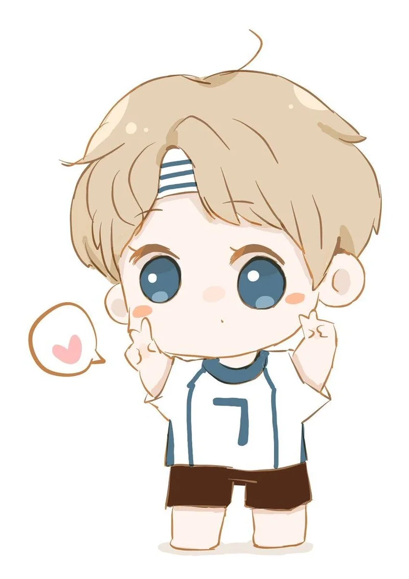 Anime chibi cute nam với vẻ ngoài đáng yêu tự nhiên