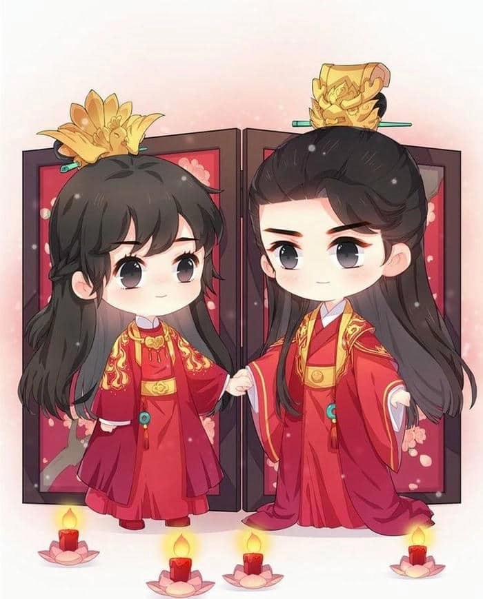 Cô dâu chú rể chibi png nền trong suốt tiện lợi