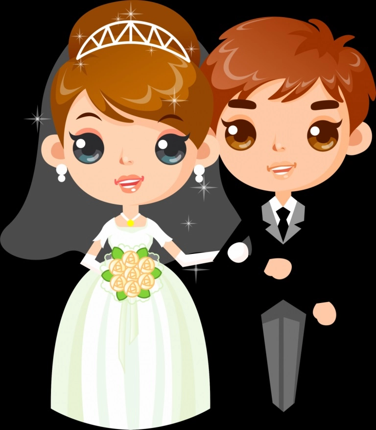 Cô dâu chú rể chibi áo dài phong cách truyền thống