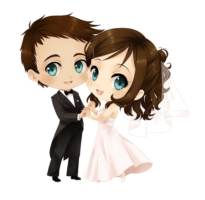 Cách vẽ cô dâu chú rể chibi đơn giản mà đẹp
