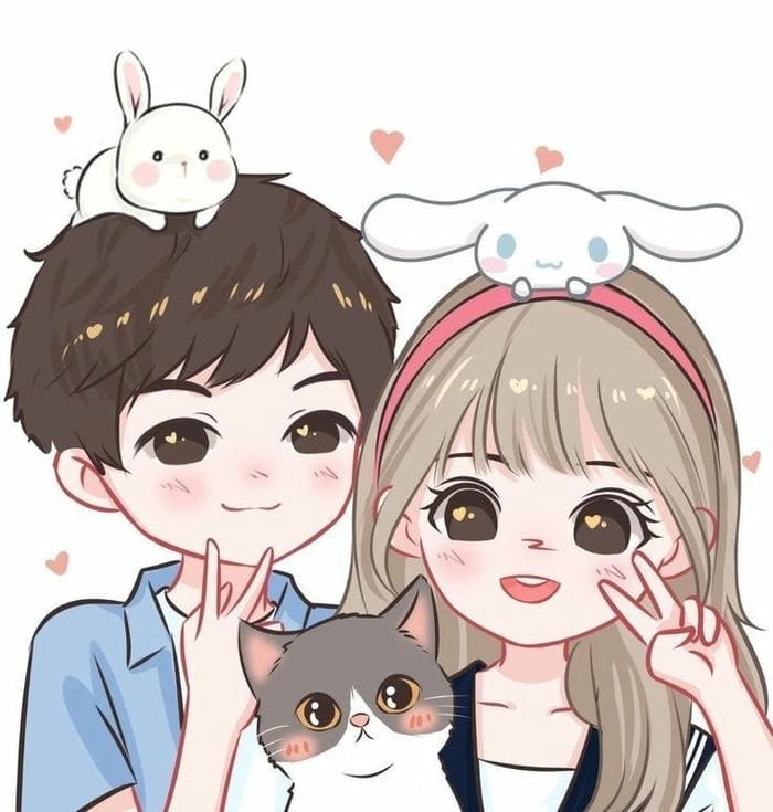 Chibi cặp đôi vui nhộn mang cảm hứng yêu