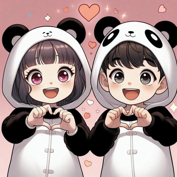Hình chibi cặp đầy sức sống tuổi teen