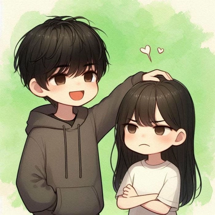 Hình chibi cặp đôi cute khiến trái tim yêu