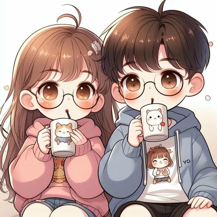 Hình chibi cặp đôi dễ thương đáng yêu quá