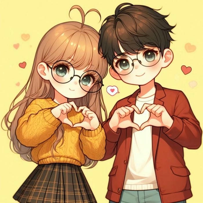 Hình chibi đôi cute dễ thương quá trời