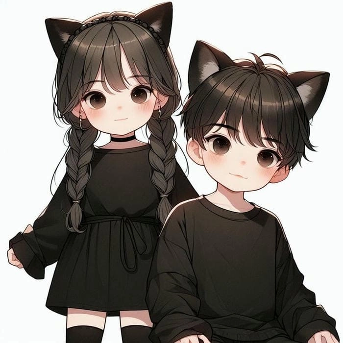 Hình chibi đôi dễ thương hớp hồn người nhìn