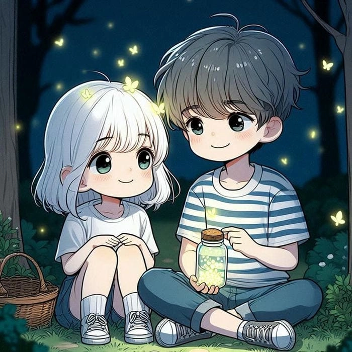 Hình cặp đôi chibi cute khiến tim thổn thức