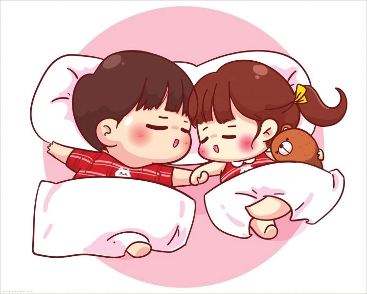 Hình vẽ cặp đôi chibi dễ thương vô cùng